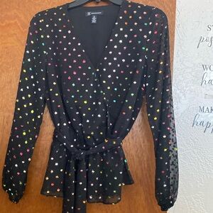 Inc colorful dots blouse. Size PS. Excellent condition.